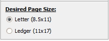 Desired paper size